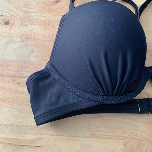 Aerie Navy Cup Cross Back Bikini Top SIZE 34B - Picture 2 of 7